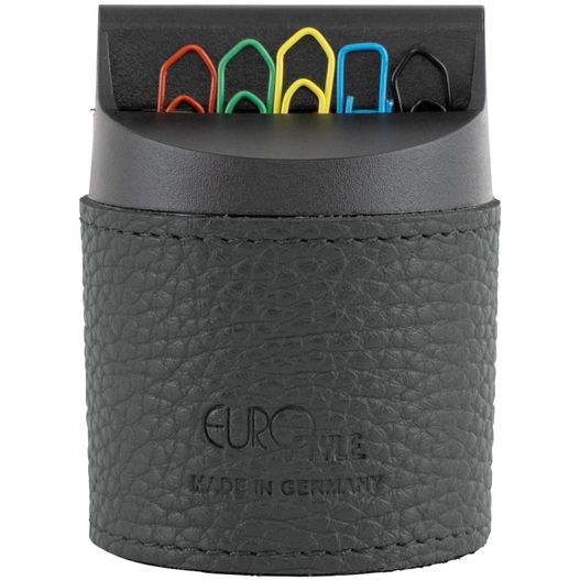 eine schwarze tasse mit einem stift darin Büroklammernspender, rund (Bild 1)