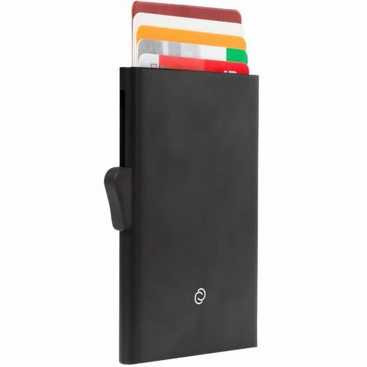 eine schwarze geldbörse mit vier kreditkarten darin C-Secure RFID Kartenhalter (Bild 1)
