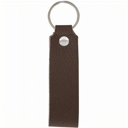 eine braune leder schlüsselanhänger mit einem metallring Schlüsselanhänger (Bild 1)