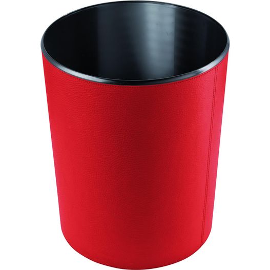 ein roter müll mit schwarzem deckel Papierkorb (Bild 1)