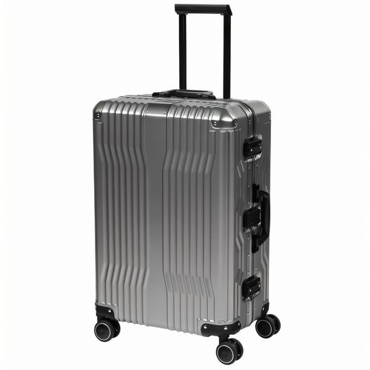 silberkoffer mit rädern auf weißem hintergrund Trolley 67 cm (Bild 1)