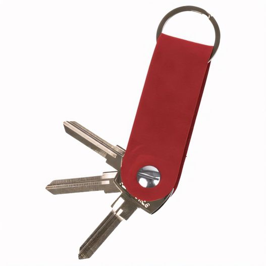eine rote schlüsselanhänger mit einem scherenpaar Schlüsselanhänger (Bild 1)