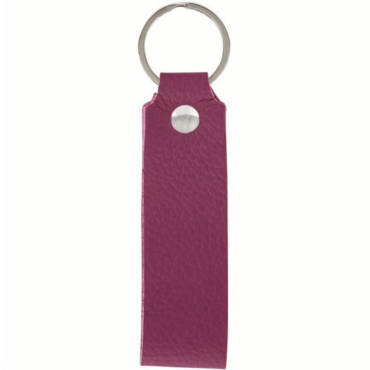 eine schlüsselkette mit einem metallring auf einem rosa leder schlüsselgehäuse Schlüsselanhänger (Bild 1)