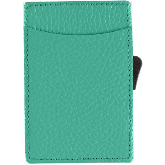 eine kleine grüne geldbörse mit schwarzem reißverschluss C-Secure RFID Kartenhalter (Bild 1)