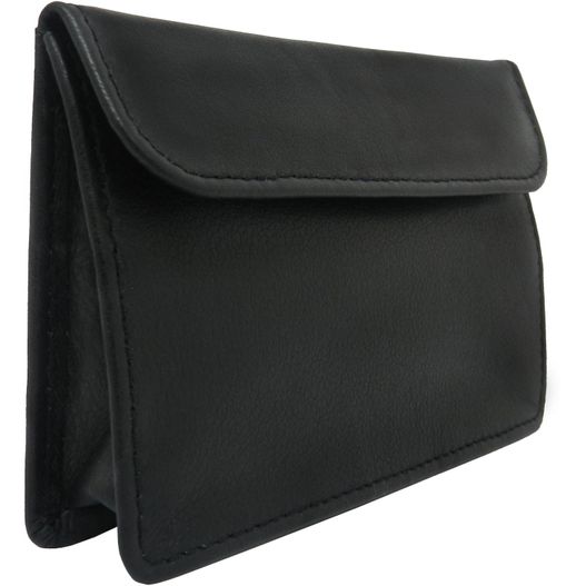 ein schwarzes leder portemonnaie auf weißem hintergrund Schlüsseletui mit RFID Folie (Bild 1)