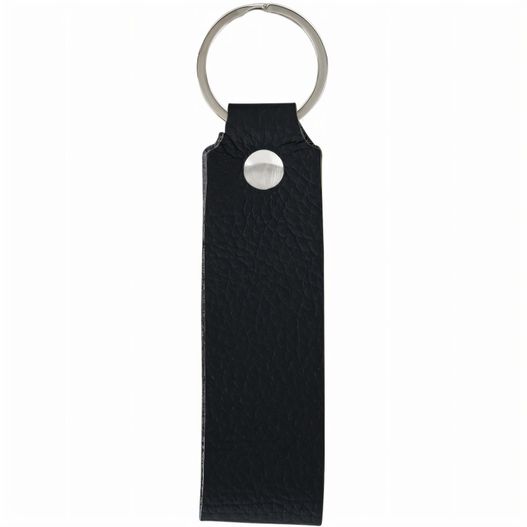 eine schwarze leder schlüsselanhänger mit einem metallring Schlüsselanhänger (Bild 1)