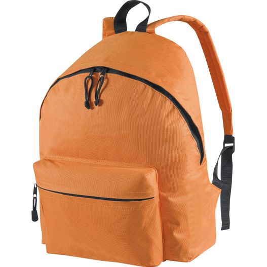 einen rucksack mit einer reißverschlusstasche auf der vorderseite Großer Rucksack aus Polyester (Bild 1)