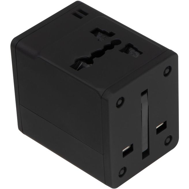 Produktabbildung Gummierter Reiseadapter in einem Etui Gummierter Reiseadapter in einem Etui