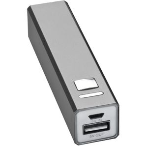 Powerbank 2.200 mAh aus Metall, inkl. Ladekabel
