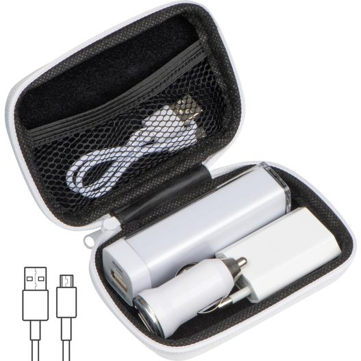 Produktabbildung Travel Set Powerbank, EU-Stecker und USB Ladegerät Travel Set Powerbank, EU-Stecker und USB Ladegerät (Bild 1)