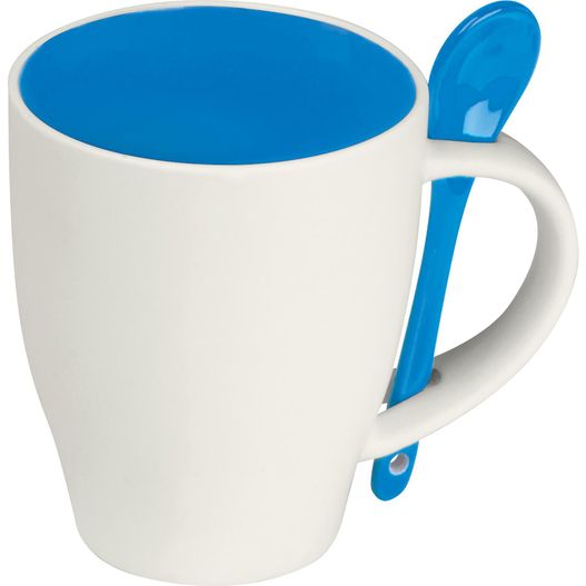 Produktabbildung Tasse aus Porzellan mit Löffel, 250ml Tasse aus Porzellan mit Löffel, 250ml (Bild 1)