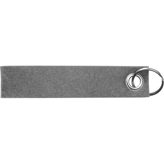eine schlüsselkette mit einem ring darauf Schlüsselanhänger aus RPET Filz (Bild 1)