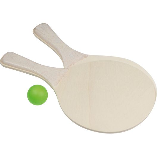 ein paddel und eine kugel auf einer weißen oberfläche Beachball Set (Bild 1)