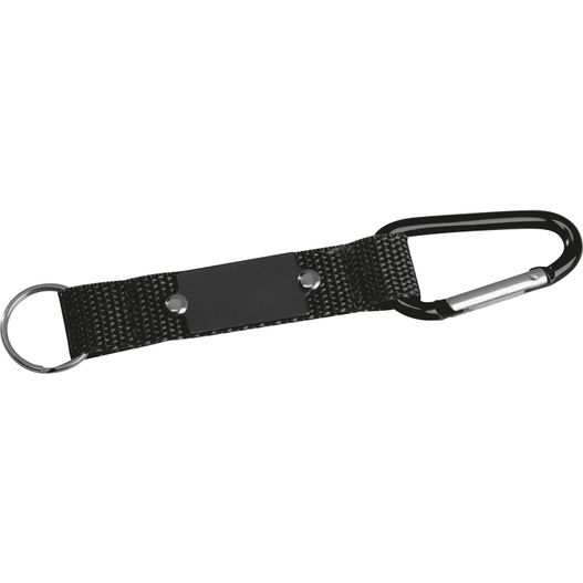 Produktabbildung Schlüsselanhänger mit Karabiner und Plättchen aus Metall Schlüsselanhänger mit Karabiner und Plättchen aus Metall (Bild 1)