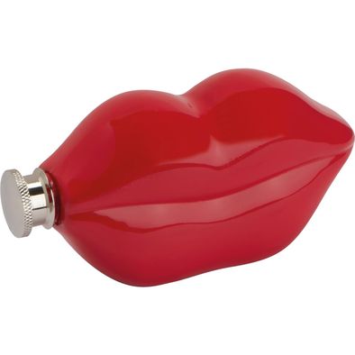 Flachmann Kussmund aus Edelstahl, 178ml