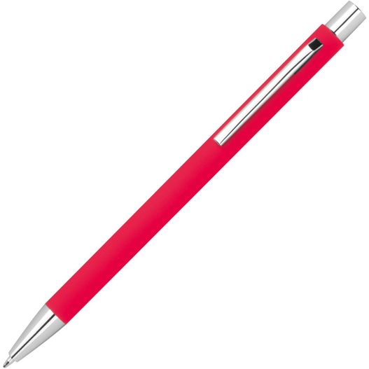 ein roter stift mit einer silbernen spitze auf weißem hintergrund Kugelschreiber schlank (Bild 1)
