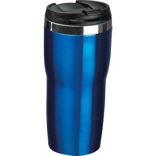 ein blauer reisebecher mit schwarzem deckel Vakuum Edelstahltrinkbecher, 480ml (Bild 1)