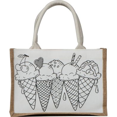 Jute Baumwolltasche zum Ausmalen