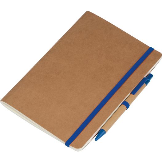 ein notizbuch mit einem stift darüber A5 Notizheft mit Kugelschreiber (Bild 1)