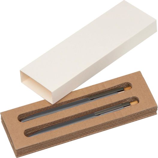 Schreibset mit Kugelschreiber und Druckbleistift aus recyceltem Aluminium (Bild 1)