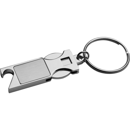 Produktabbildung Schlüsselanhänger aus Metall mit Einkaufschip Schlüsselanhänger aus Metall mit Einkaufschip (Bild 1)