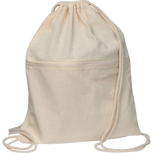 eine schubladentasche mit einem seil auf der unterseite Gymbag aus Baumwolle (Bild 1)