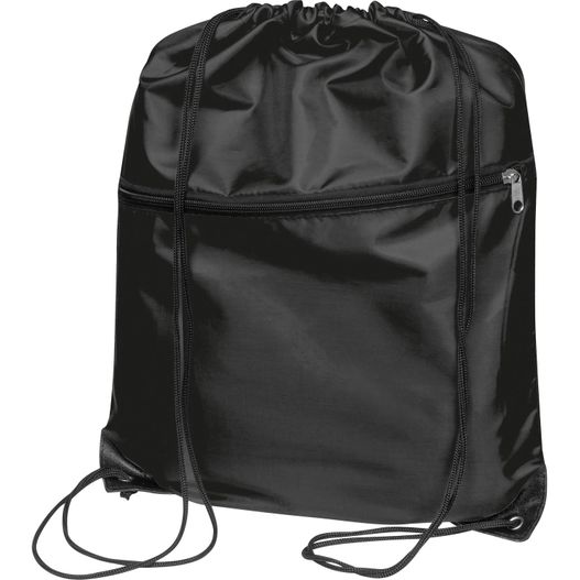 eine schwarze tasche mit reißverschluss Gymbag aus recyceltem Polyester (Bild 1)