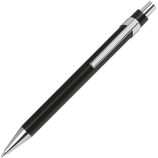 ein stift mit schwarzem körper und silberspitze Kugelschreiber aus Metall (Bild 1)