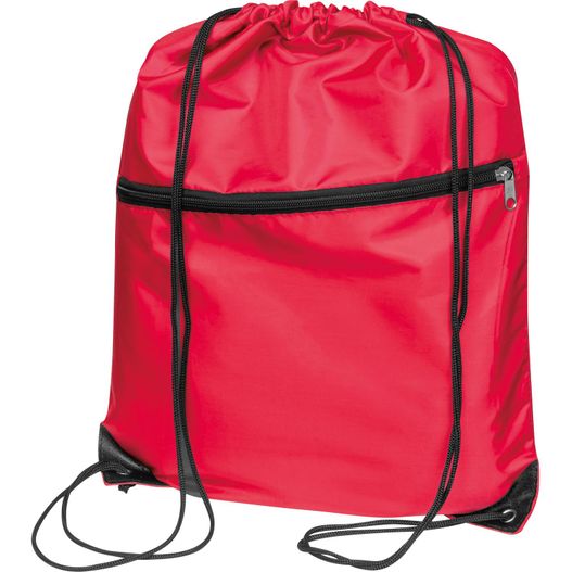 eine rote tasche mit einem schwarzen reißverschluss auf der seite Gymbag aus recyceltem Polyester (Bild 1)