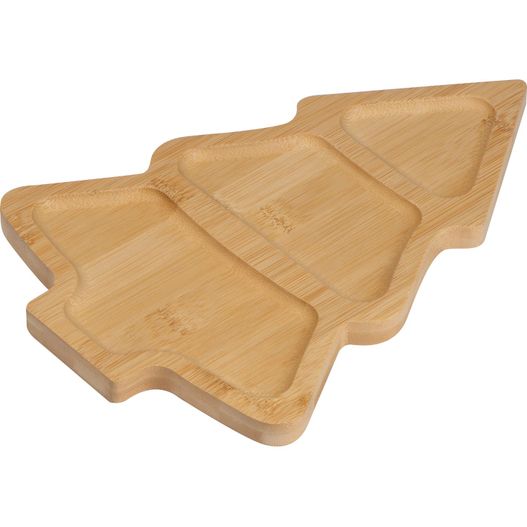 ein holzboden mit drei abschnitten eines weihnachtsbaums Bambusbrett für Snacks (Bild 1)