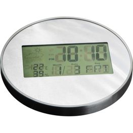Verspiegelte Wanduhr mit Digitaldisplay