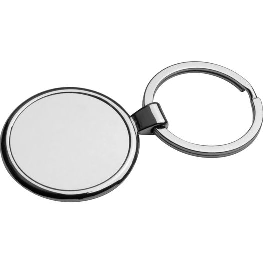 Produktabbildung Metall Schlüsselanhänger, rund mit glänzendem Innenteil Metall Schlüsselanhänger, rund mit glänzendem Innenteil (Bild 1)