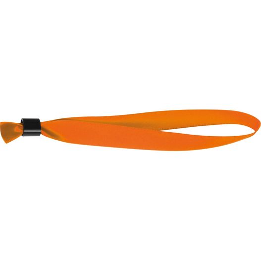 ein oranger lanyard mit schwarzem griff Veranstaltungsbändchen (Bild 1)