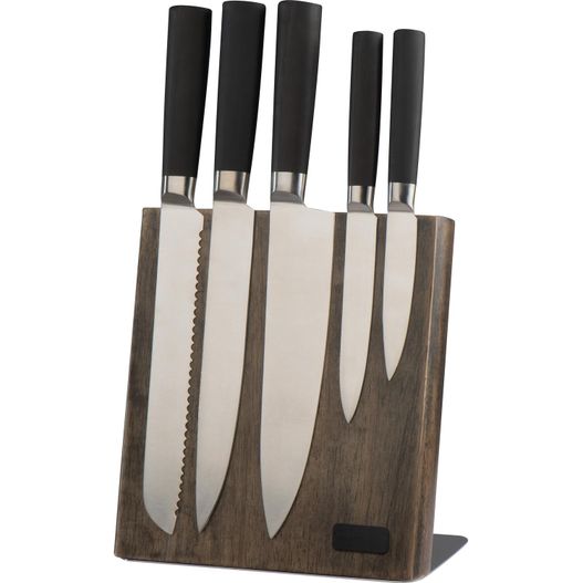 Produktabbildung Messerblock aus Holz mit 5 verschiedenen Messern Messerblock aus Holz mit 5 verschiedenen Messern (Bild 1)