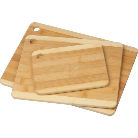 Produktabbildung 3er Set Bambus Schneidebretter 3er Set Bambus Schneidebretter (Bild 1)
