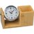 Stifteköcher aus Bambus mit analoger Uhr (Bild 1)