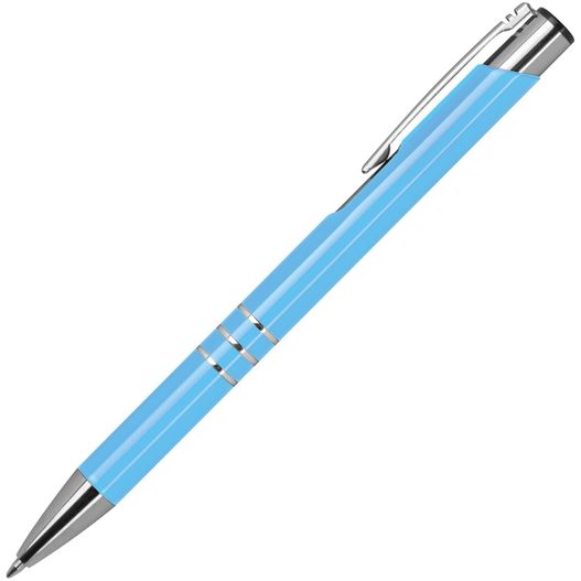 ein blauer stift mit einer silbernen spitze Metall Kugelschreiber lackiert (Bild 1)