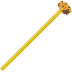 Holzbleistift mit verschiedenen Radiergummiaufsätzen