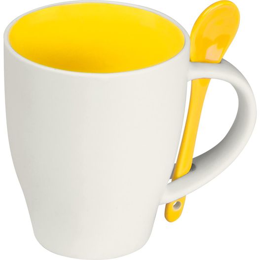 Tasse aus Porzellan mit Löffel, 250ml (Bild 1)