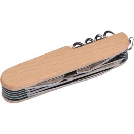 Taschenmesser aus Edelstahl mit Holzummantelung