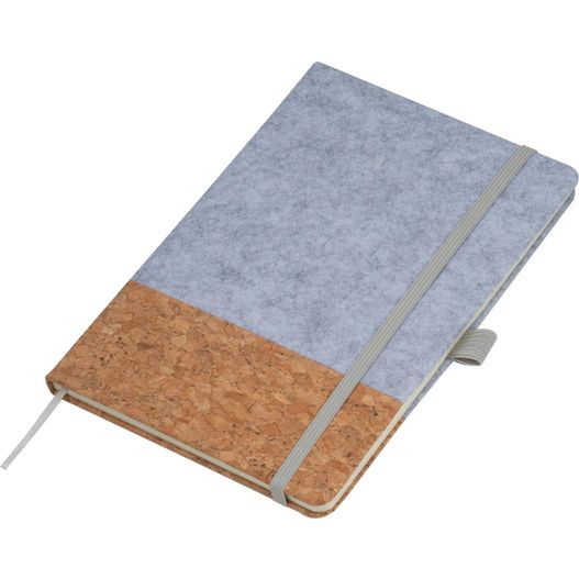 Produktabbildung A5 Notizbuch mit Cover aus Kork und Filz A5 Notizbuch mit Cover aus Kork und Filz (Bild 1)