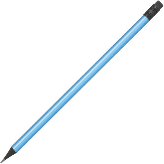 Bleistift mit Radiergummi in Metallic-Farben (Bild 1)