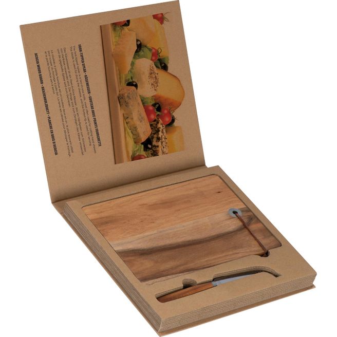 Holzbrett mit Käsemesser