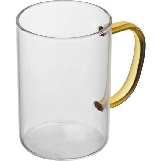 Produktabbildung Glastasse mit farbigem Henkel, 250ml Glastasse mit farbigem Henkel, 250ml (Bild 1)