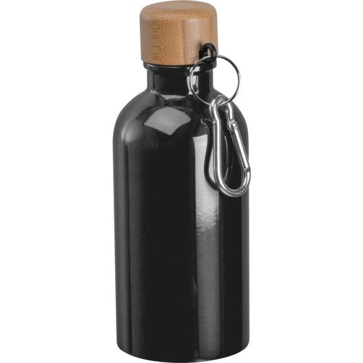 Edelstahltrinkflasche mit Karabiner, 400ml (Bild 1)