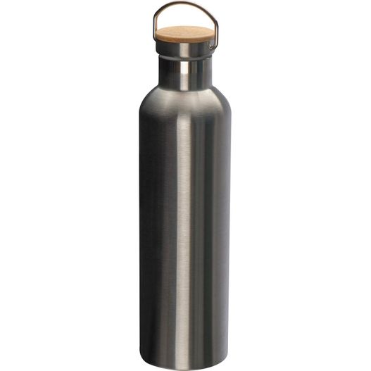 eine edelstahl-wasserflasche mit bambusdeckel Vakuum Isolierflasche aus Edelstahl, 1.000ml (Bild 1)