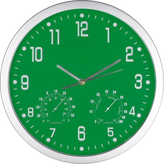 Produktabbildung Wanduhr mit Hygro - und Thermometer Wanduhr mit Hygro - und Thermometer (Bild 1)
