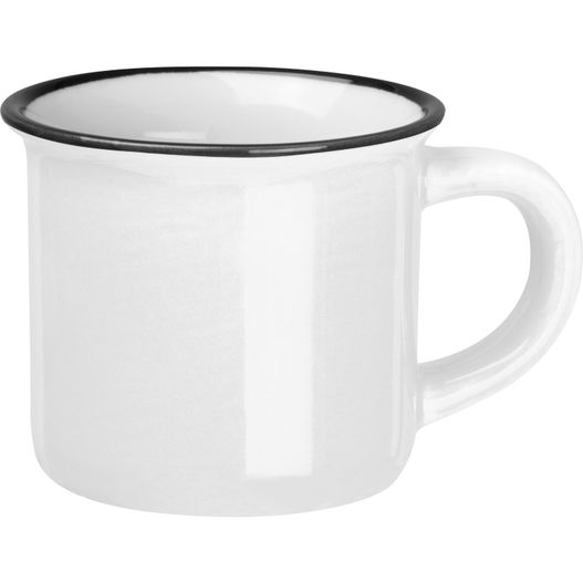 ein weißer becher mit schwarzem rand auf weißem hintergrund Espressotasse, 60ml (Bild 1)