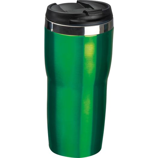 ein grüner reisebecher mit schwarzem deckel Vakuum Edelstahltrinkbecher, 480ml (Bild 1)