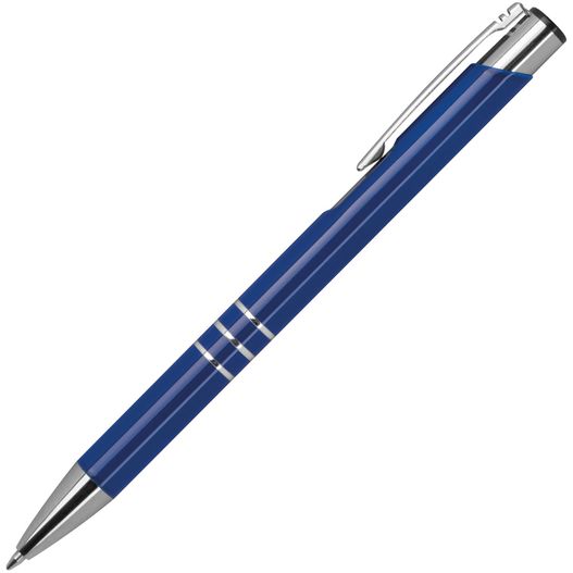 ein blauer stift mit einer silbernen spitze Metall Kugelschreiber lackiert (Bild 1)